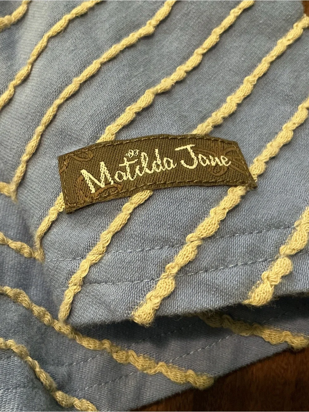 Matilda Jane Girls Blue Cream Striped High-Low Maxi Dress Size 7/8 XS NWT